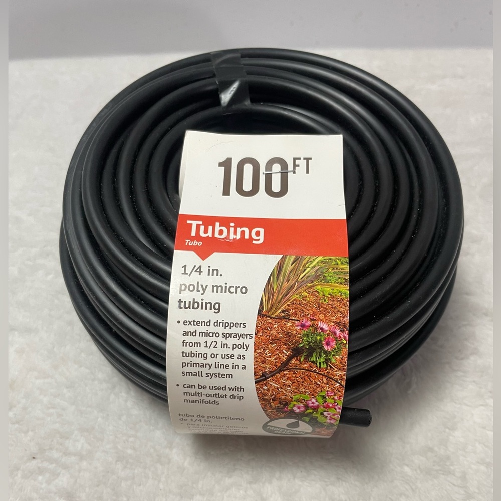 Dig 100FT 1/4" Poly Micro Tubing DRIP LINE  IRRIGATION SYSTEM WATER SPRINKLER